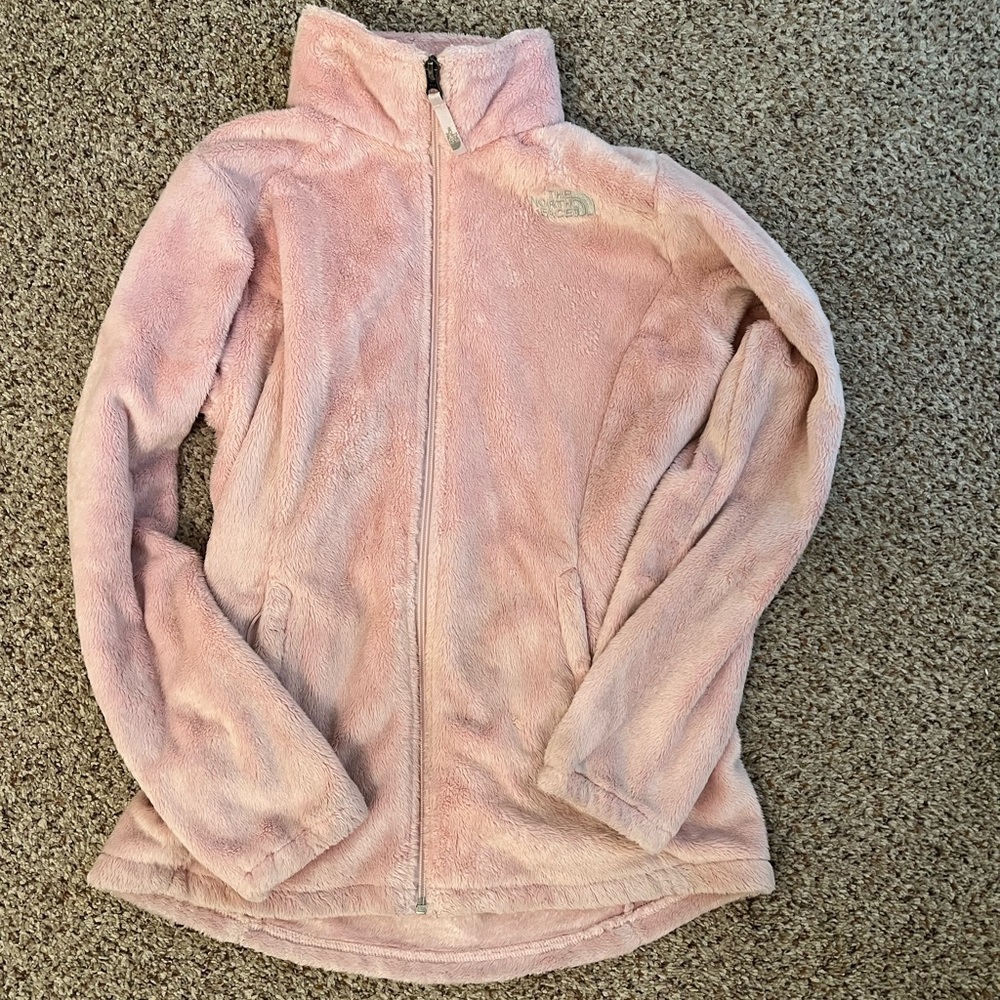 Girls XL Pink Fuzzy Zip Up| The North Face